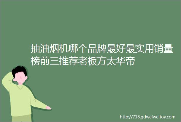 抽油烟机哪个品牌最好最实用销量榜前三推荐老板方太华帝